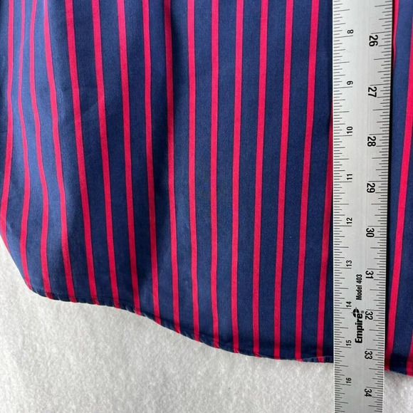 Brooks Brothers Button-Down Shirt Men's Sz L Blue Striped Collared Chest Pocket - Picture 5 of 9